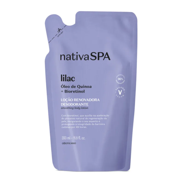 Refil Loção Renovadora Desodorante Hidratante Corporal Nativa Spa Lilac 350ml - Imagem 2