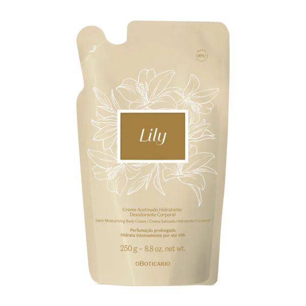 Refil Creme Acetinado Hidratante Desodorante Corporal Lily 250g - Imagem 2