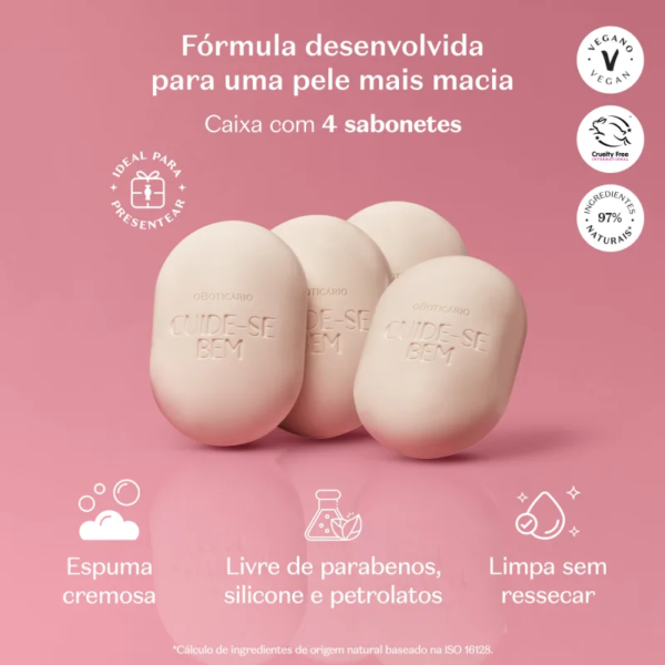 Sabonete Em Barra Cuide-Bem Deleite 4x80g - Imagem 3