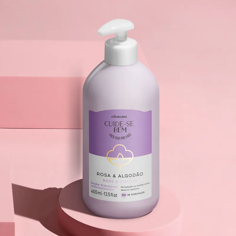 Loção Hidratante Desodorante Corporal Cuide-se Bem Rosa e Algodão 400ml