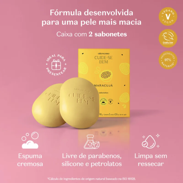 Sabonetes em Barra Cuide-se Bem Feira Maracujá 2x80g - Imagem 3