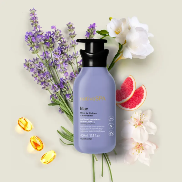 Loção Renovadora Desodorante Hidratante Corporal Nativa Spa Lilac 400ml - Imagem 3