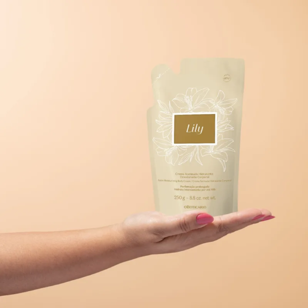 Refil Creme Acetinado Hidratante Desodorante Corporal Lily 250g - Imagem 3