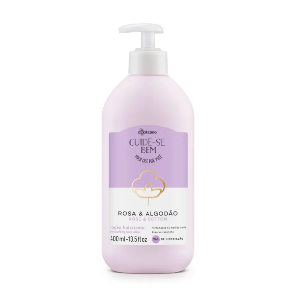 Loção Hidratante Desodorante Corporal Cuide-se Bem Rosa e Algodão 400ml - Imagem 4