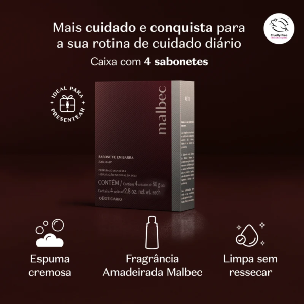 Sabonete em Barra Malbec 4x80g - Imagem 4