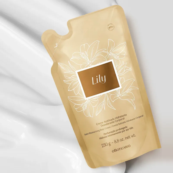 Refil Creme Acetinado Hidratante Desodorante Corporal Lily 250g - Imagem 4