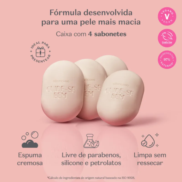 Sabonetes Em Barra Cuide-se Bem Doçura na Pessegura 4x80g - Imagem 4