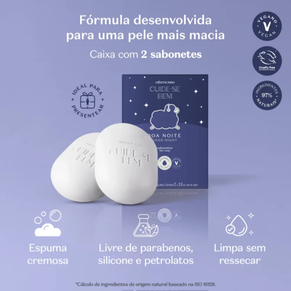 Sabonetes em Barra Cuide-se Boa Noite 4x80g - Imagem 4