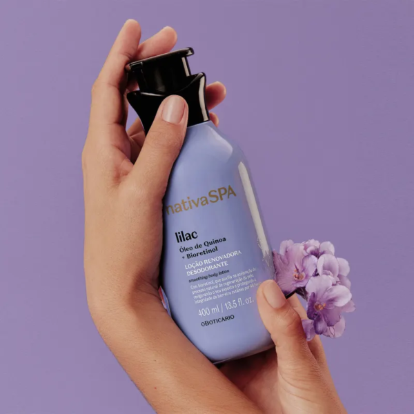 Loção Renovadora Desodorante Hidratante Corporal Nativa Spa Lilac 400ml - Imagem 5