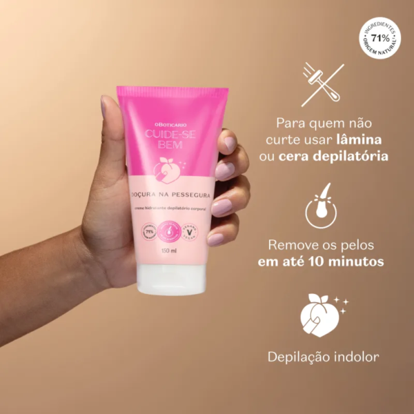 Creme Hidratante Depilatório Corporal Cuide-se Bem Doçura na Pessegura 150ml - Imagem 7