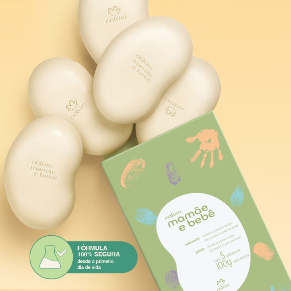 Sabonete Natura Mamãe e Bebê 5Un 100Gr: Limpeza delicada desde o primeiro banho