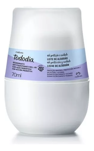 Natura Desodorante Antitranspirante Roll-On Ação Prebiótica Leite de Algodão 70ml