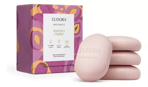 Sabonete Vegetal em Barra Perfumado Instance Ameixa e Praliné 4x80g