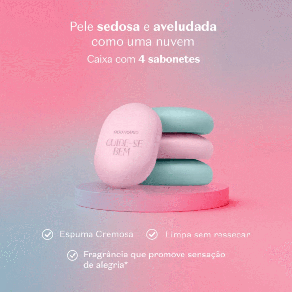 Sabonetes Sortidos Cuide-se Bem Nuvem de Alegria 4x80g - Imagem 3