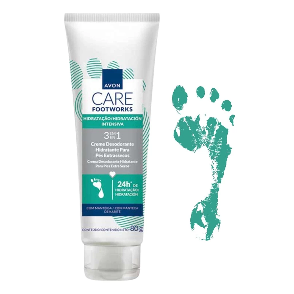 Avon care Footworks creme Desodorante Para Pés Extrassecos 80gr