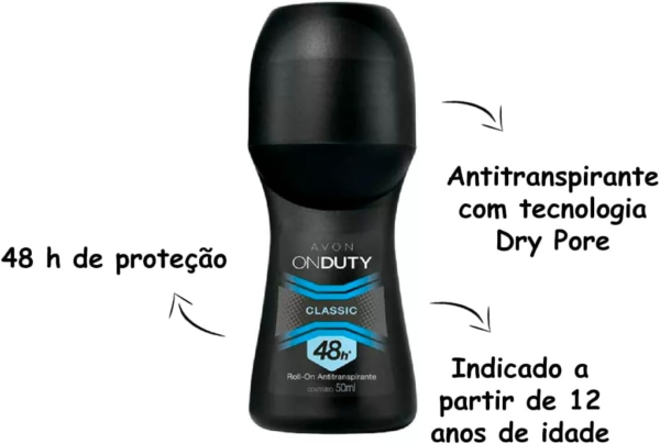 Avon Desodorante Roll On On Duty Men Classic 50ml - Imagem 3