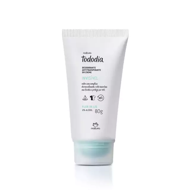 Desodorante Invisível Natura Tododia Em Creme 80g Fragrância Flor de lis