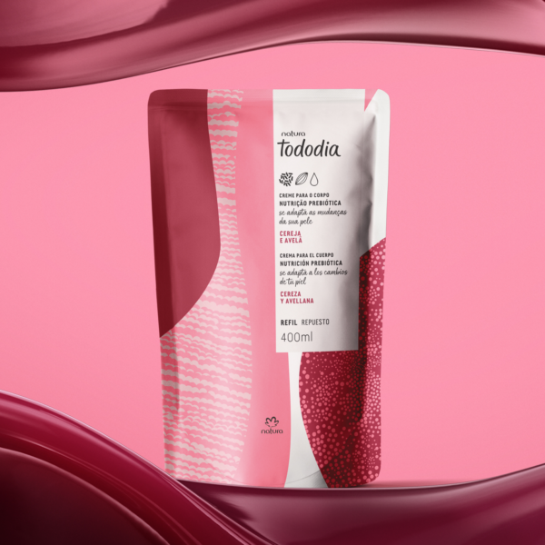 Refil Creme Desodorante Nutritivo para o Corpo Tododia Cereja e Avelã 400ml - Imagem 2
