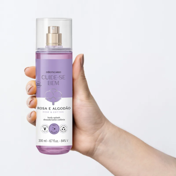 Body Splash Desodorante Colônia Cuide-se Bem Rosa e Algodão 200ml - Imagem 4