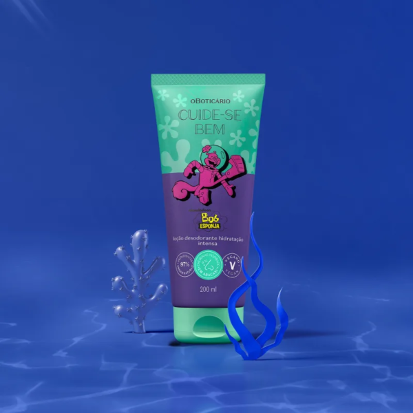 Loção Desodorante Hidratante Cuide-se Bem Bob Esponja Sandy Bochechas 200ml - Imagem 6