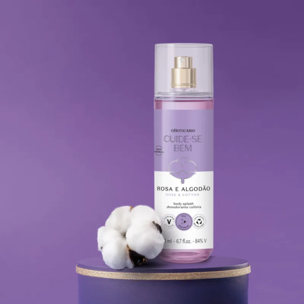 Body Splash Desodorante Colônia Cuide-se Bem Rosa e Algodão 200ml - Imagem 5