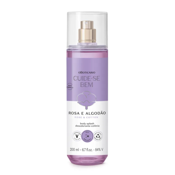 Body Splash Desodorante Colônia Cuide-se Bem Rosa e Algodão 200ml - Imagem 6