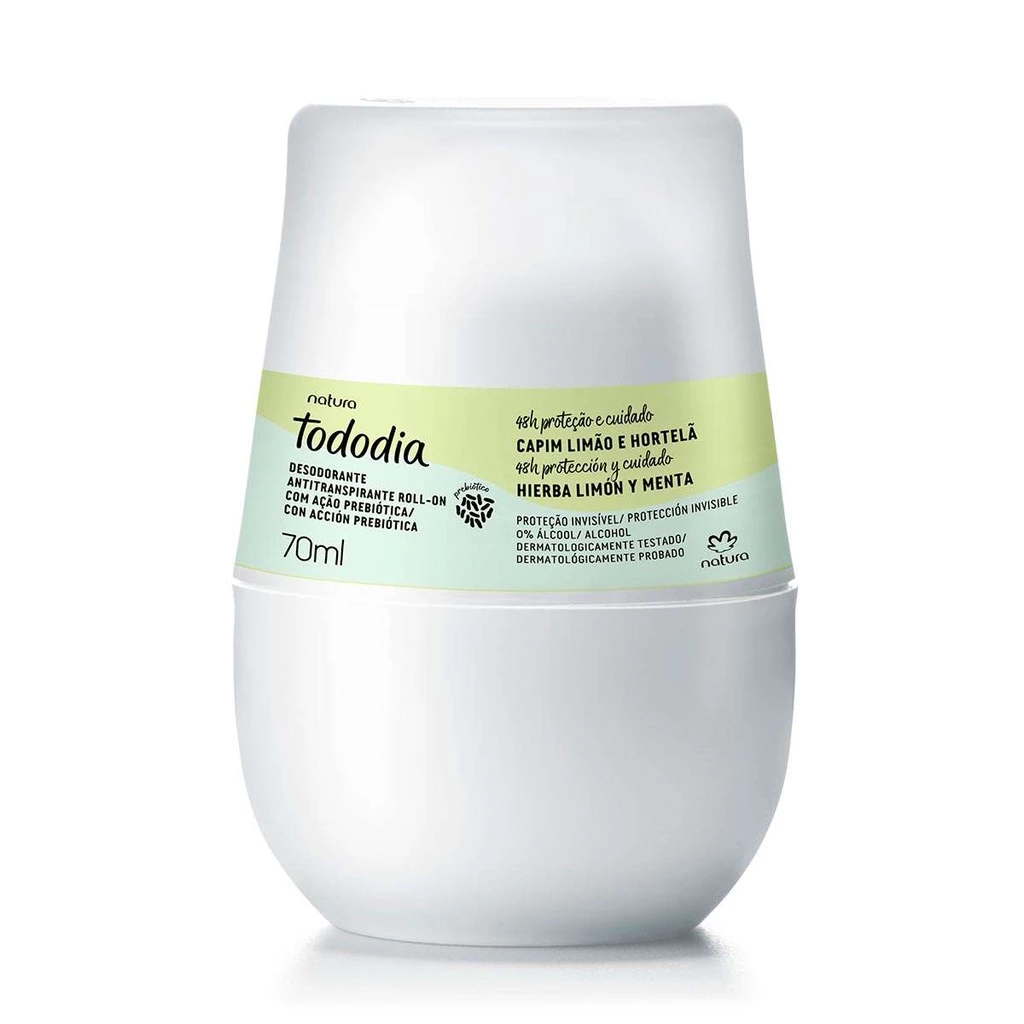 Desodorante Antitranspirante Roll-on Tododia Capim Limão e Hortelã 70ml