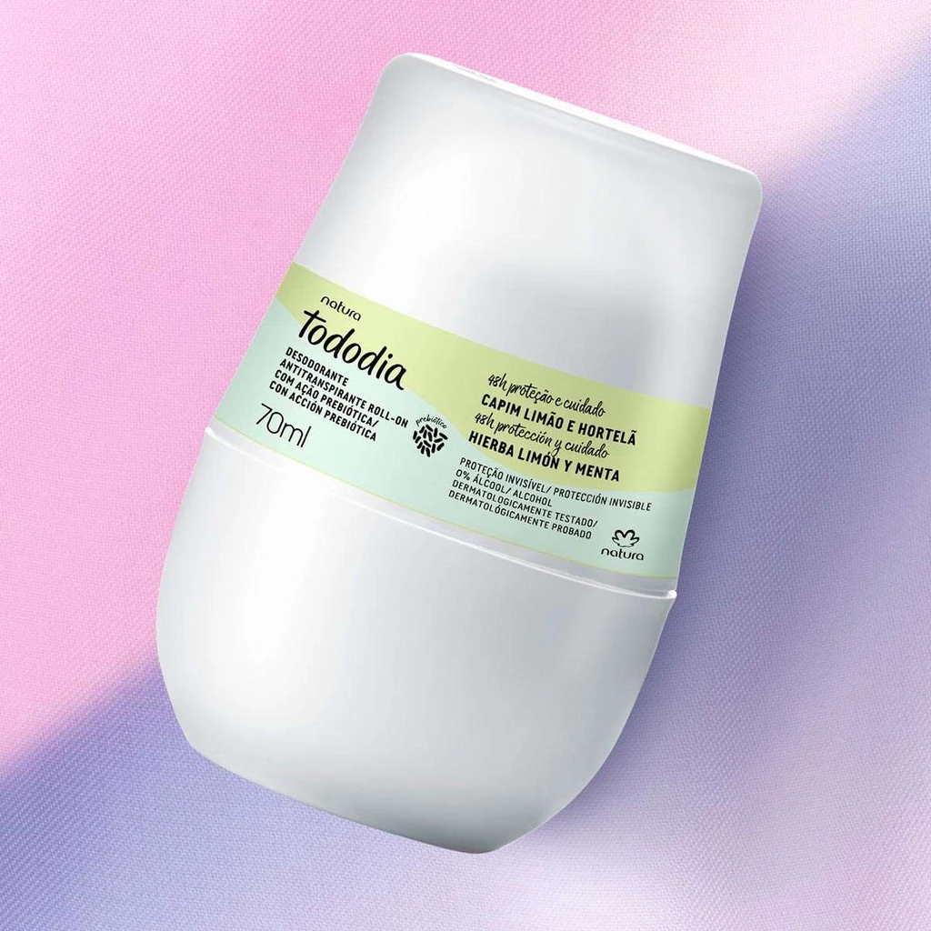 Desodorante Antitranspirante Roll-on Tododia Capim Limão e Hortelã 70ml