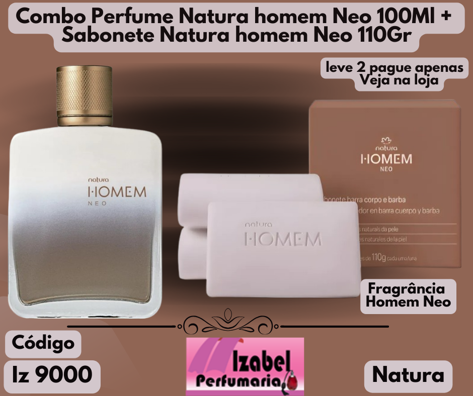 Combo Perfume Natura homem Neo 100Ml + Sabonete Natura homem Neo 110Gr