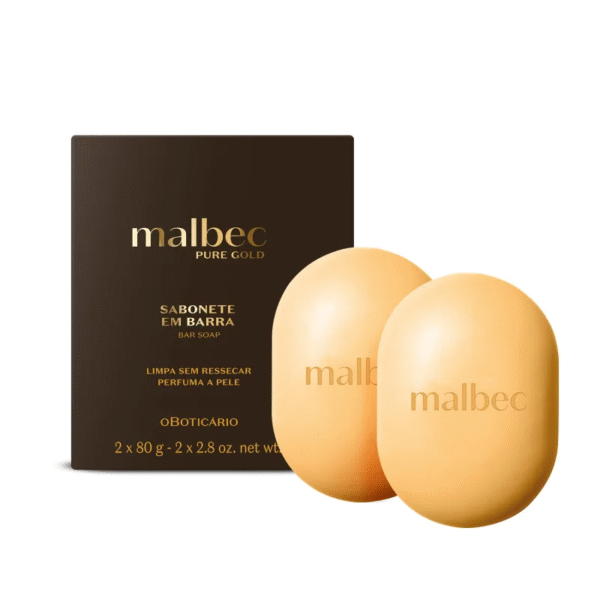 Combo Presente Dia dos Pais Malbec Pure Gold: Desodorante Colônia 100ml + Sabonete em Barra 2x80g Malbec - Imagem 2