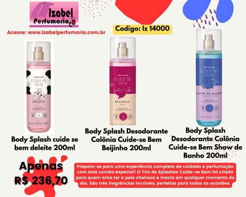 Combo Trio de Splashes Cuide-se Bem