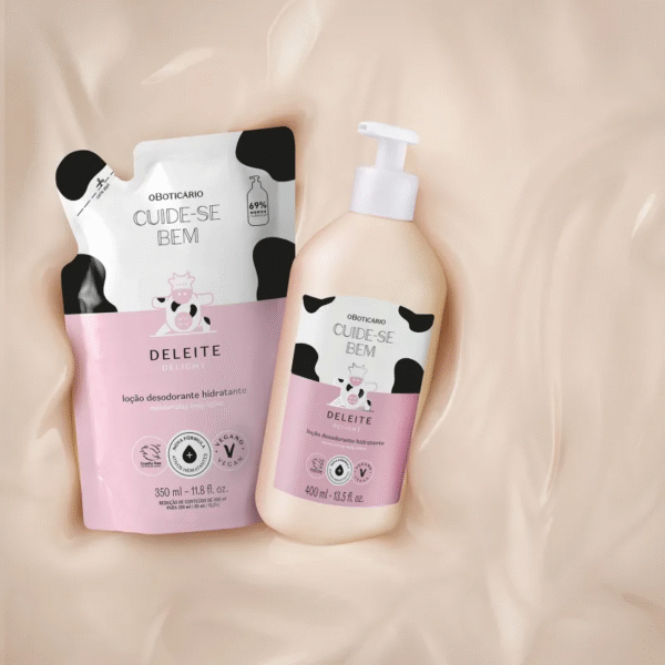 Refil Loção Desodorante Hidratante Corporal Cuide-se Bem Deleite 350ml - Imagem 3