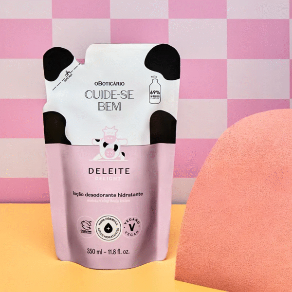 Refil Loção Desodorante Hidratante Corporal Cuide-se Bem Deleite 350ml - Imagem 4