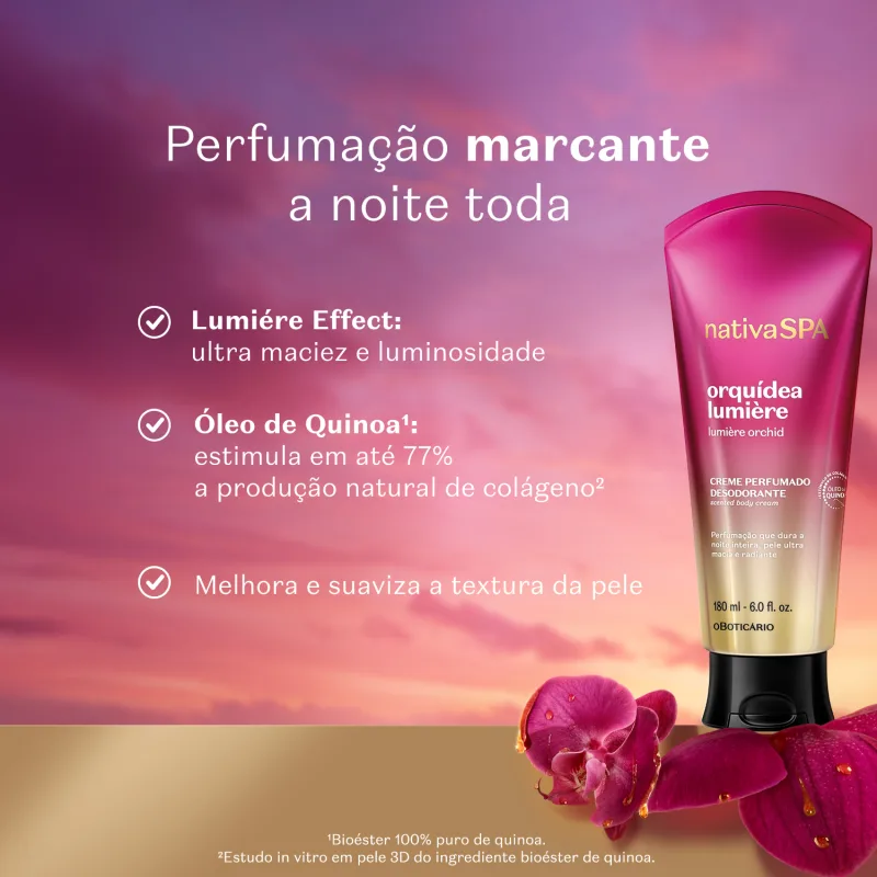 Creme Perfumado Desodorante Nativa SPA Orquídea Lumière 180ml - Imagem 3