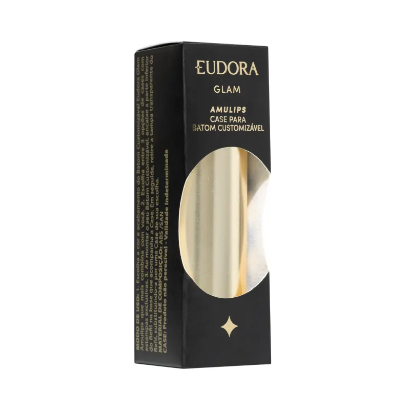 Case Para Batom Customizável Dourado Sofisticado Glam Amulips