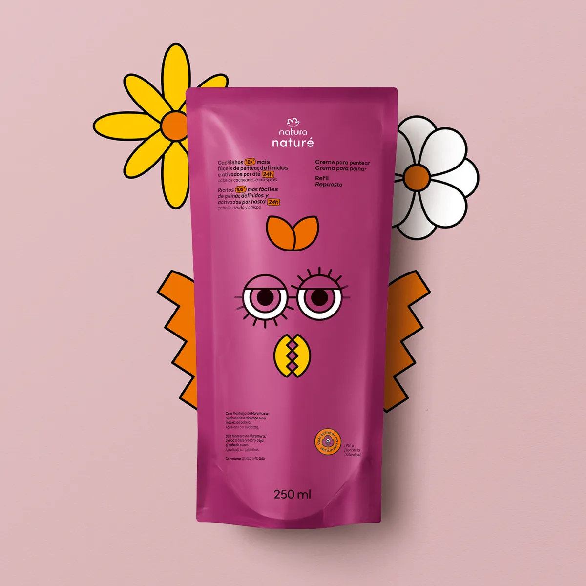 Naturé Creme Para Pentear Cabelos Cacheados E Crespos Refil 250ml - Imagem 3