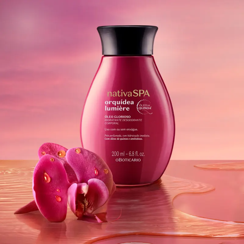 Óleo Glorioso Hidratante Desodorante Corporal Nativa SPA Orquídea Lumière 200ml - Imagem 4
