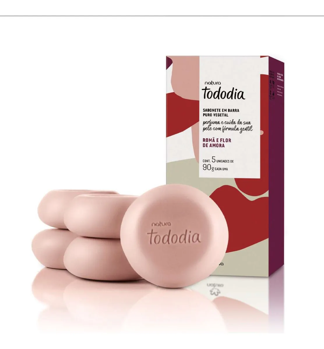 Sabonete em Barra Puro Vegetal Tododia Romã e Flor de Amora 05UN 90GR