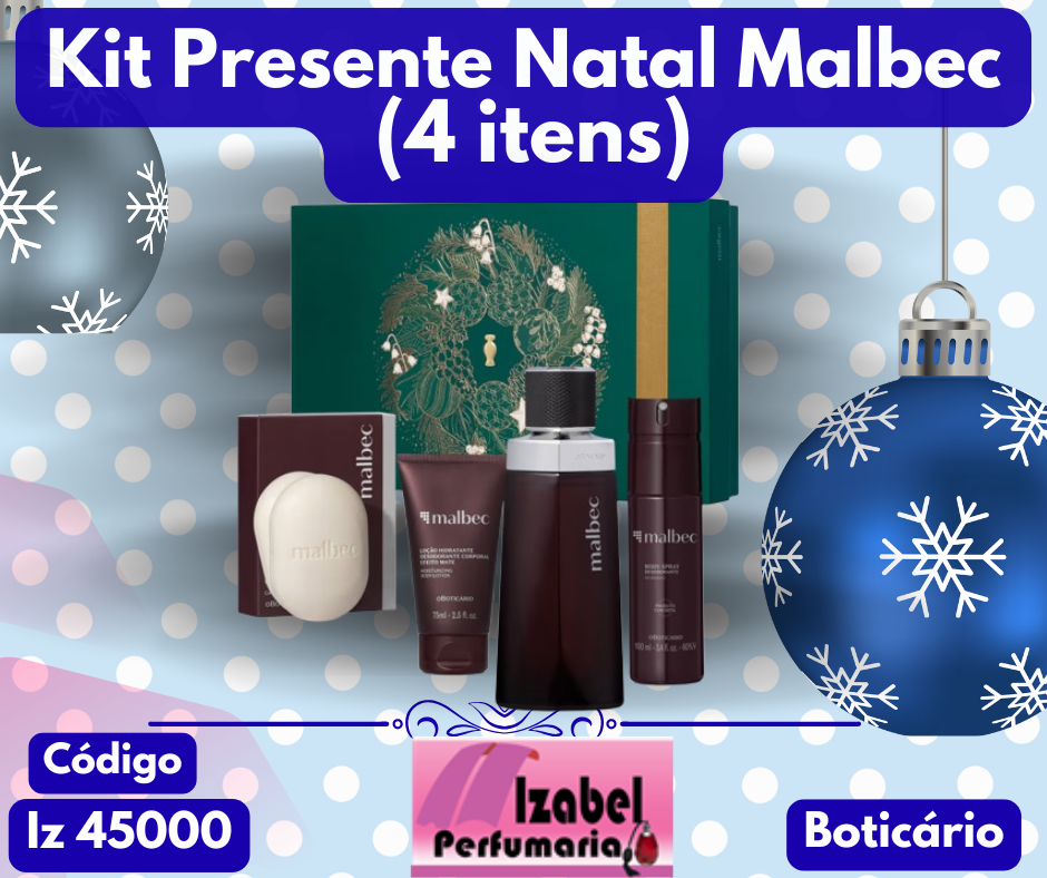 Kit Presente Natal Malbec (4 itens) Boticário