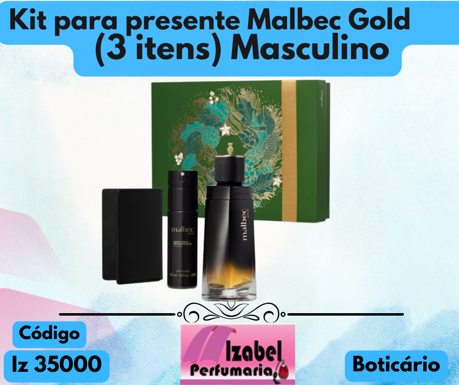 Kit Presente Malbec Gold (3 itens) Boticário