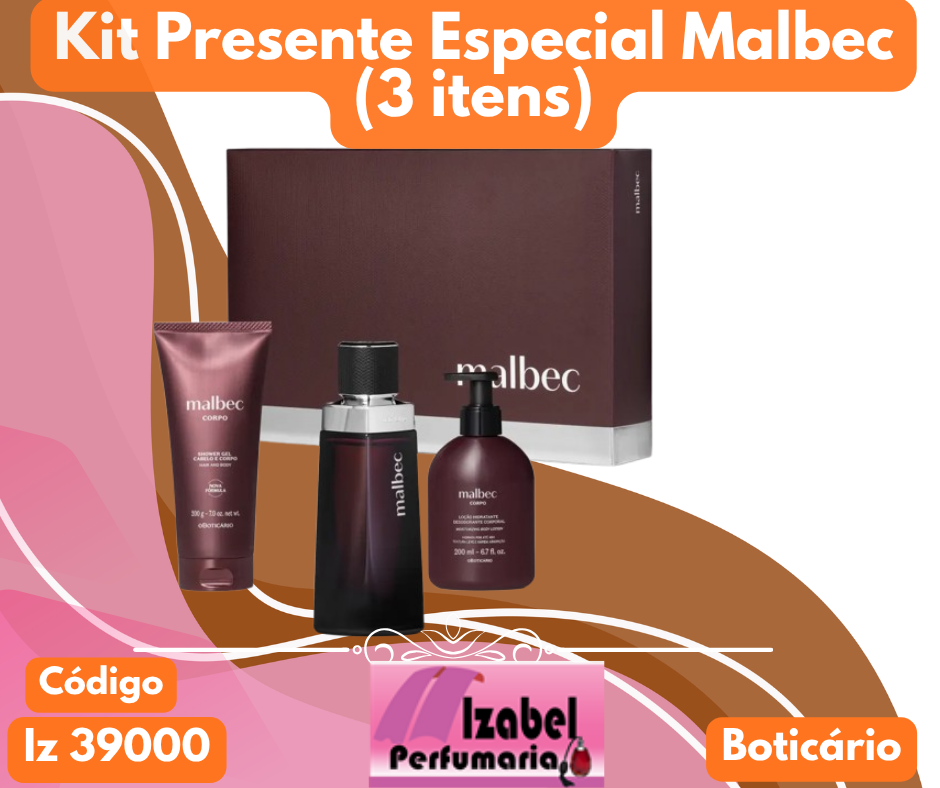 Kit Boticario Presente Especial Malbec (3 itens) Boticário