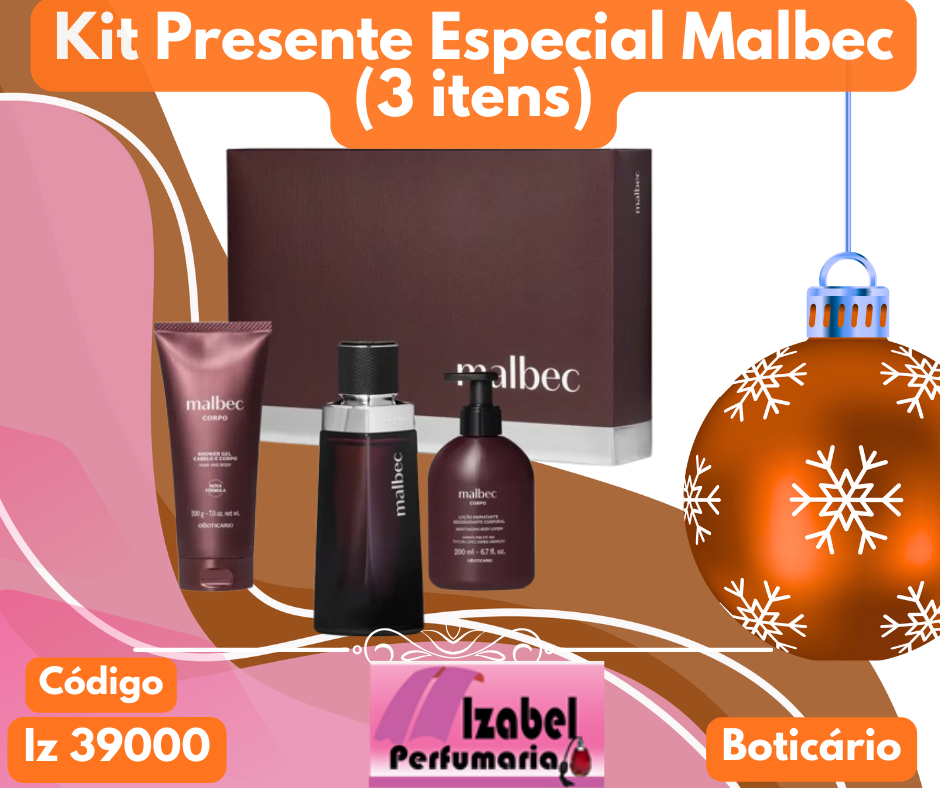 Kit Boticario Presente Especial Malbec (3 itens) Boticário