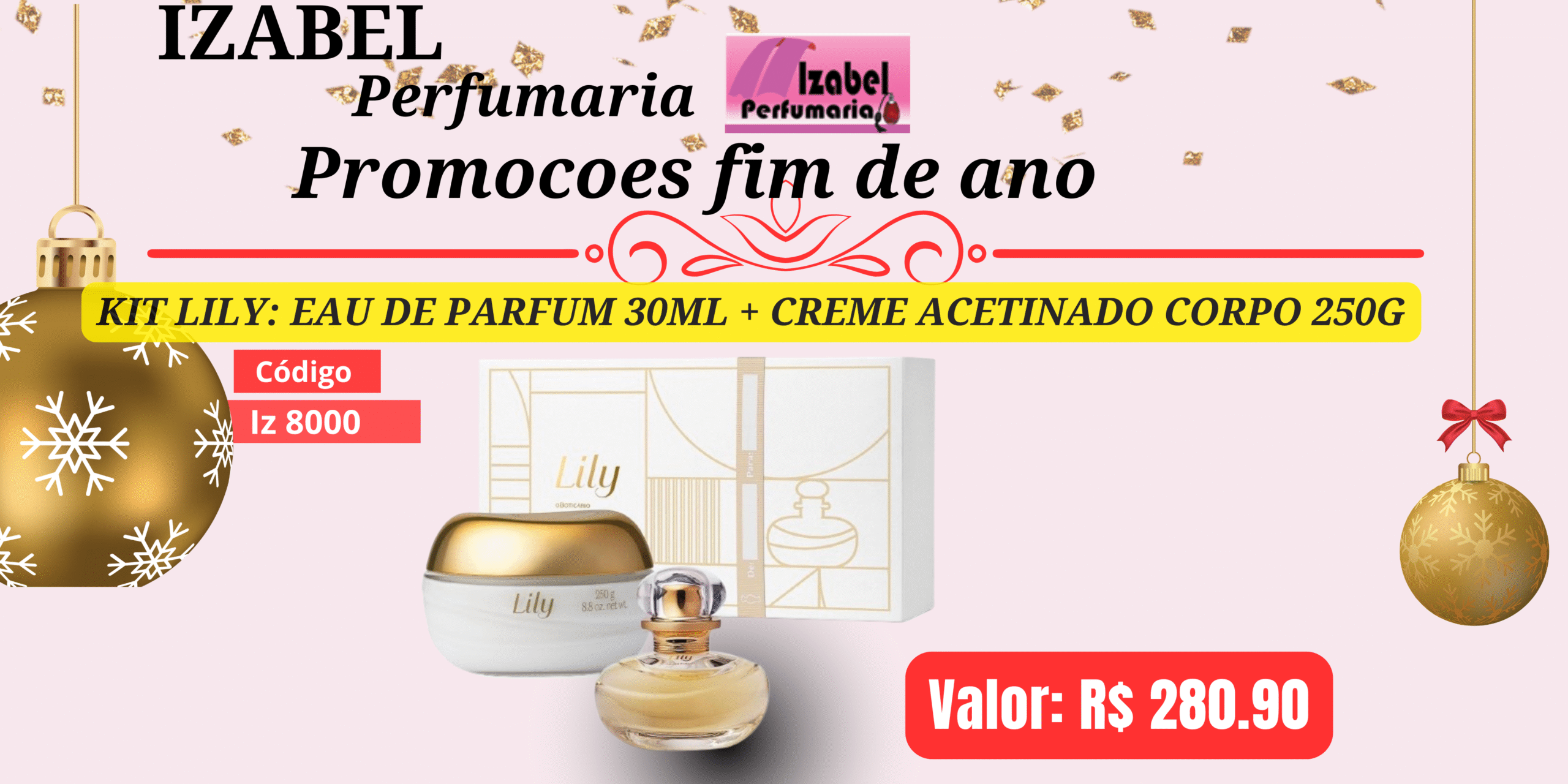 Kit Lily: Eau De Parfum 30ml + Creme Acetinado Desodorante Corporal 250g