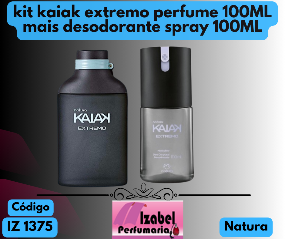 kit kaiak extremo perfume 100Ml mais desodorante kaiak extremo spray 100Ml